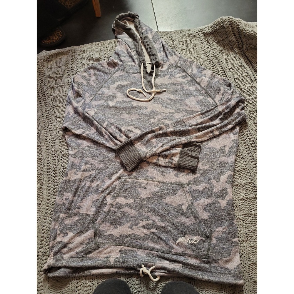 Victoria Secret pink light weight pullover hoodie camouflage pattern